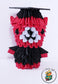 3d Origami Graduation Bear Figure - Red