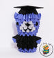 3d Origami Graduation Bear Figure - Indigo