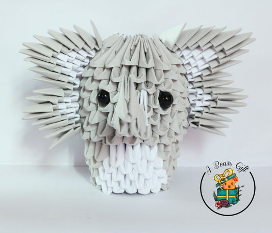 3D Origami Elephant Figure