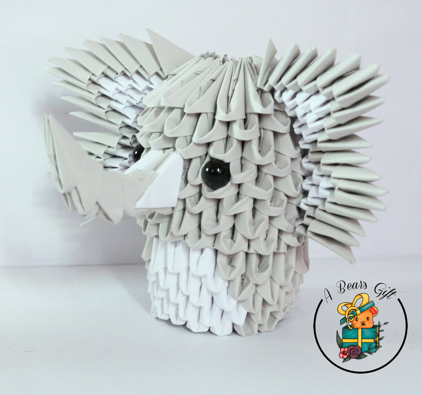 3D Origami Elephant Figure