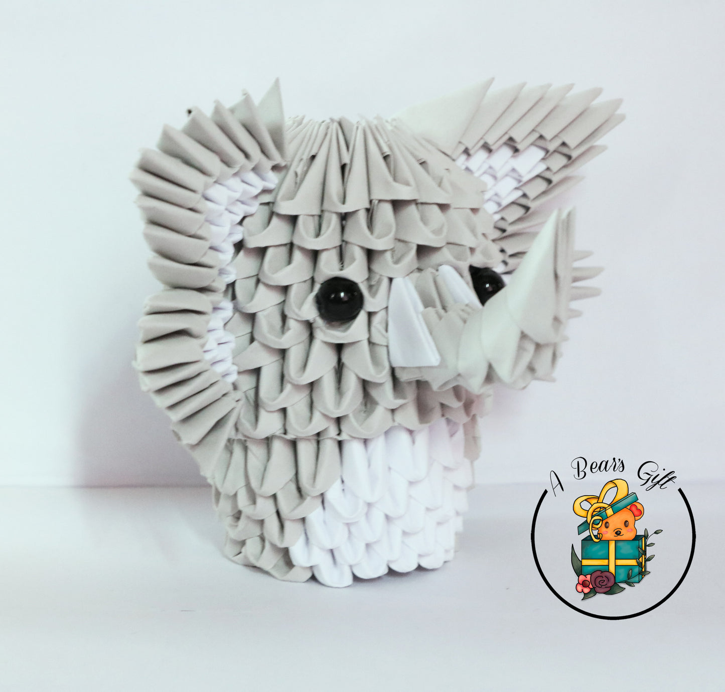 3D Origami Elephant Figure