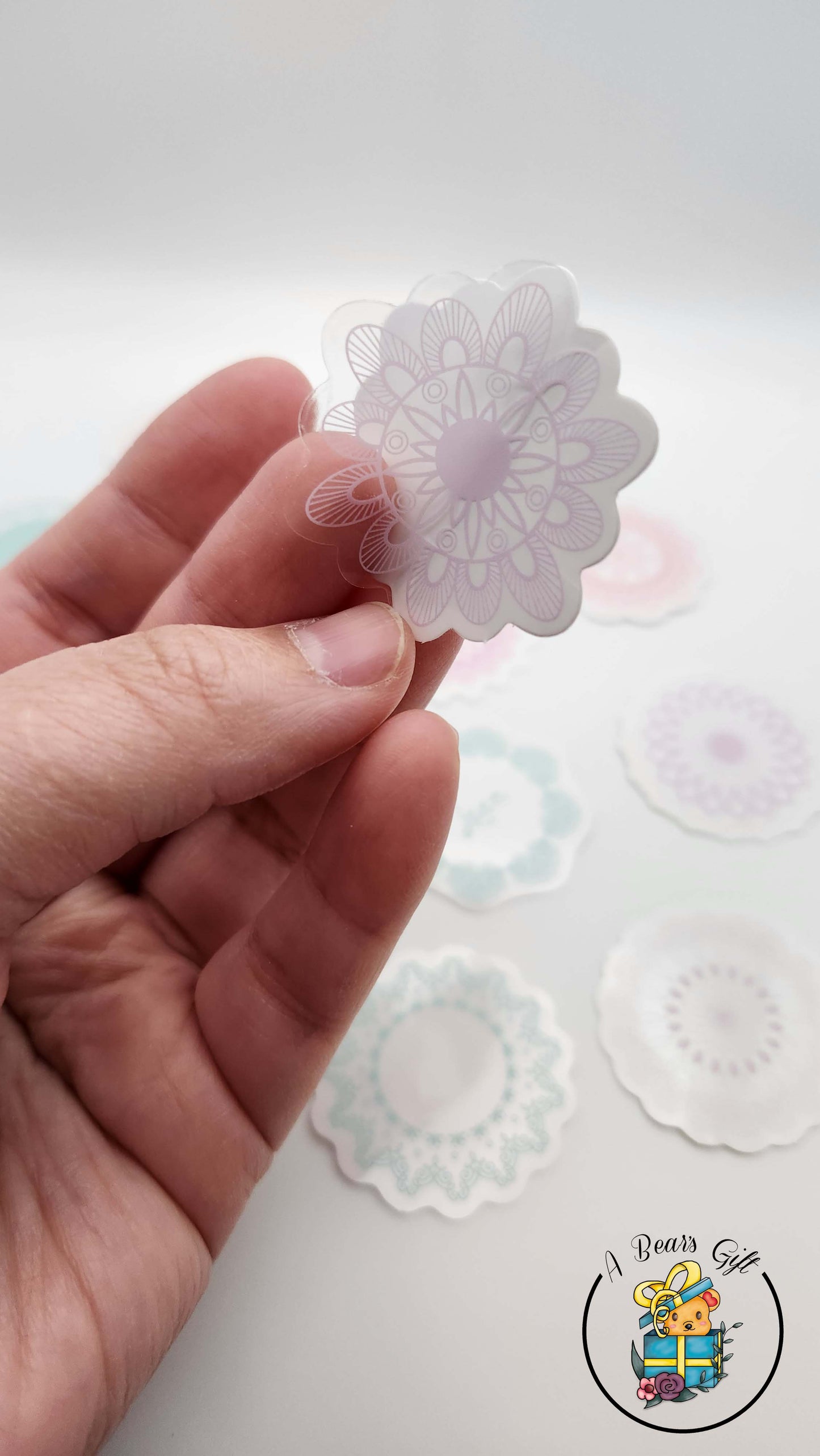 [CLEARANCE] Clear Die Cut Sticker 15PC- Lace