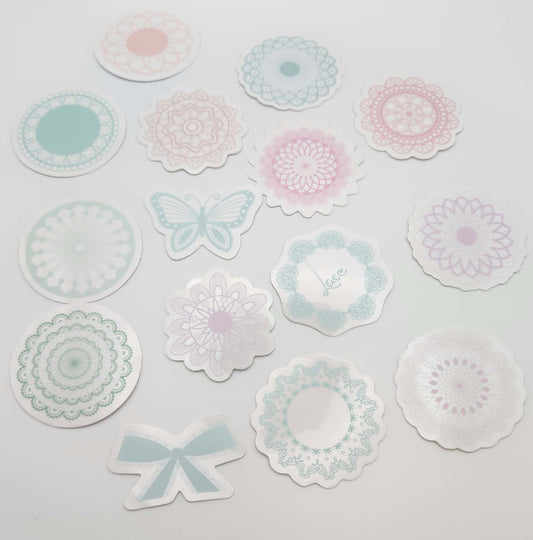 [CLEARANCE] Clear Die Cut Sticker 15PC- Lace