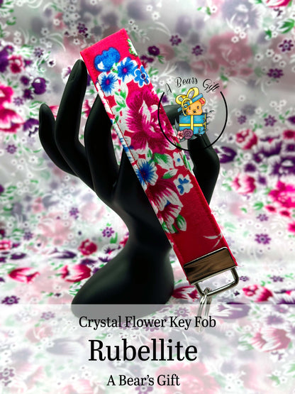 Crystal Flower Keyfob, Keywristlet, Keyholder strap