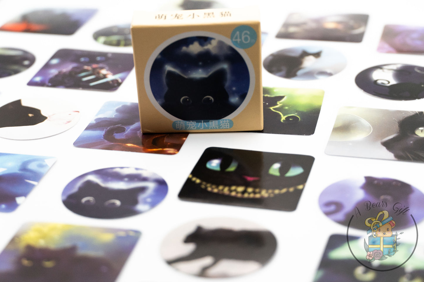 [CLEARANCE] Black Cat Mini Boxed Sticker, Black Cat Sticker