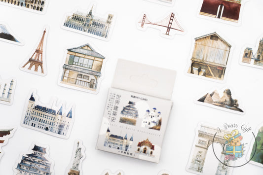 Architectural Mini Boxed Sticker, Die cut Architectural Sticker