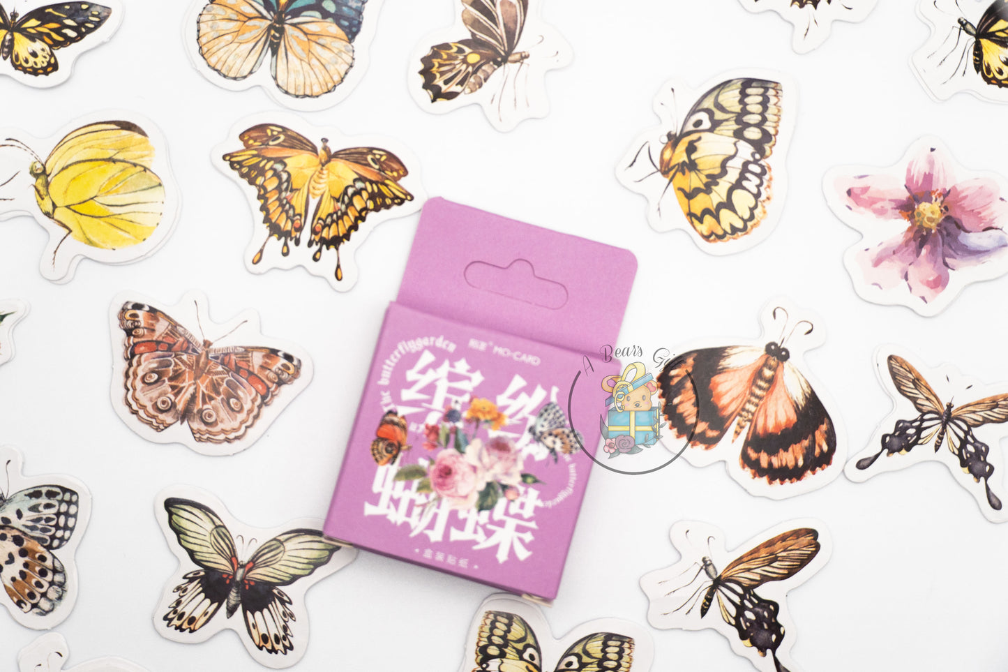 [CLEARANCE] Butterfly Mini Boxed Sticker #1, Die cut Butterfly Sticker