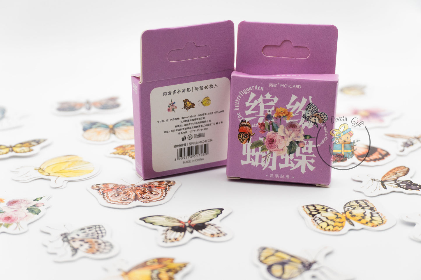 [CLEARANCE] Butterfly Mini Boxed Sticker #1, Die cut Butterfly Sticker