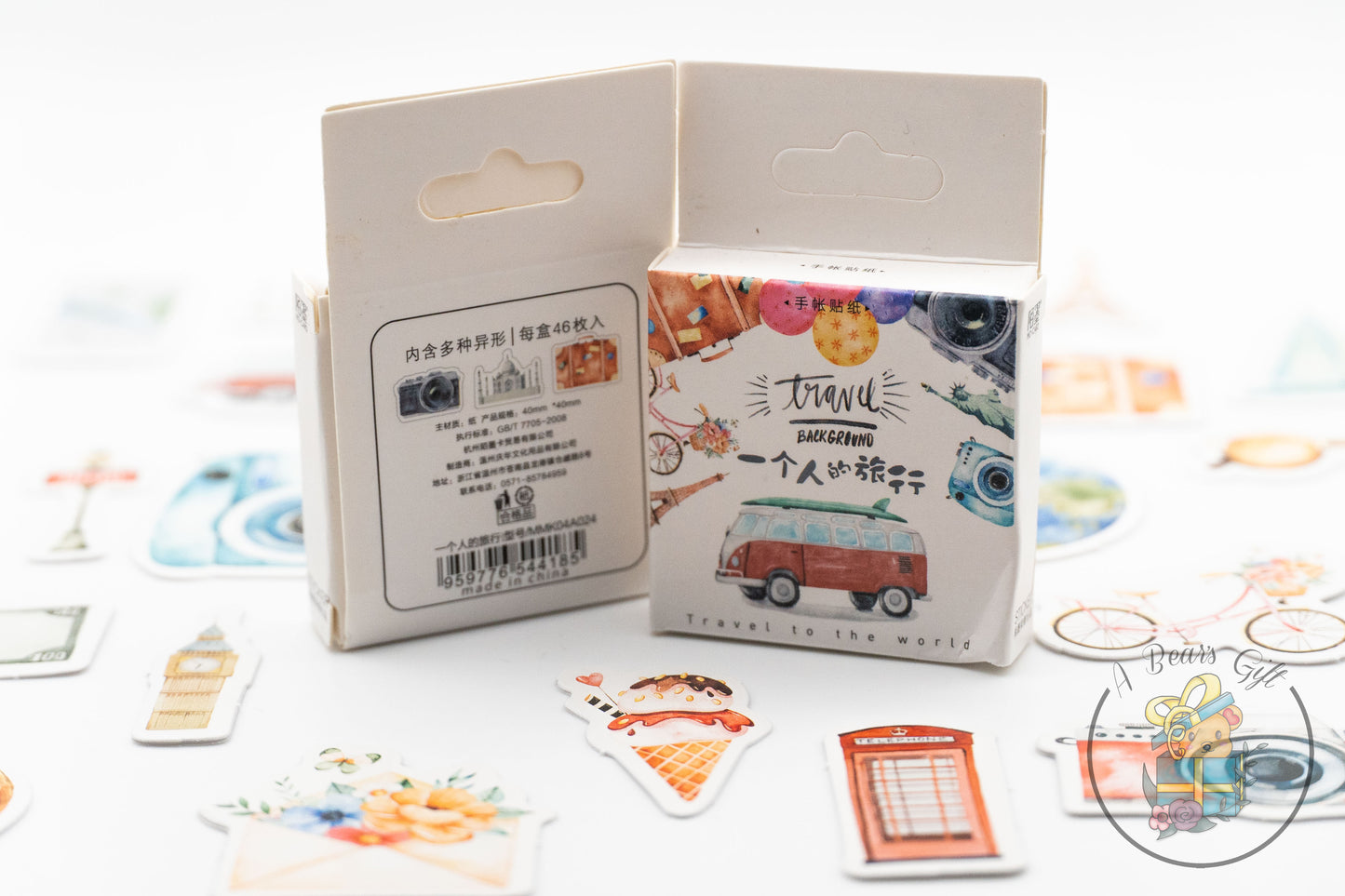 [CLEARANCE] Travel Mini Boxed Sticker, Die cut Travel Sticker