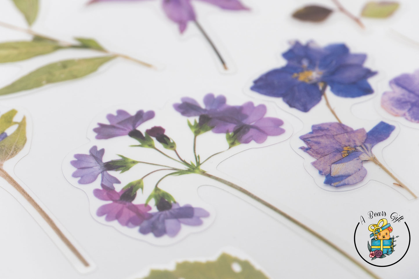 [CLEARANCE] Flower Garden Stickers, Clear Die Cute Flower - Purple Flower