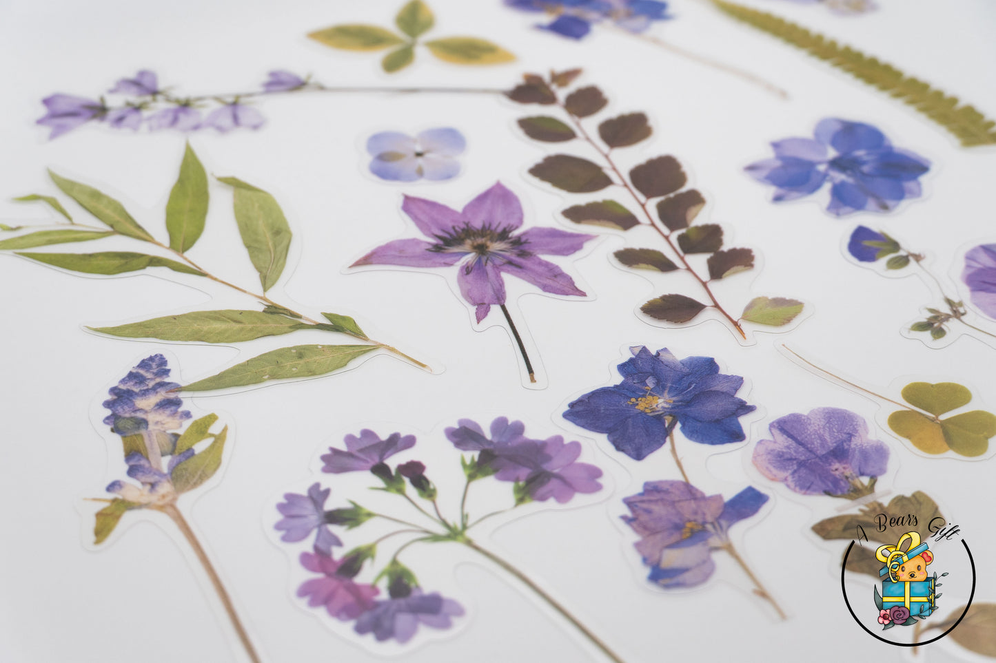 [CLEARANCE] Flower Garden Stickers, Clear Die Cute Flower - Purple Flower