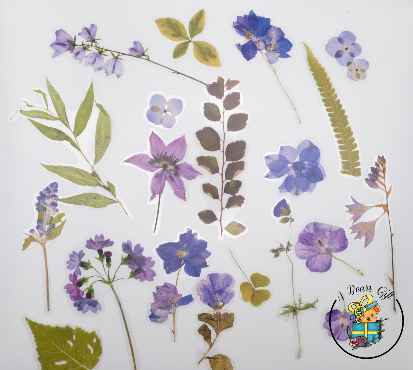 [CLEARANCE] Flower Garden Stickers, Clear Die Cute Flower - Purple Flower