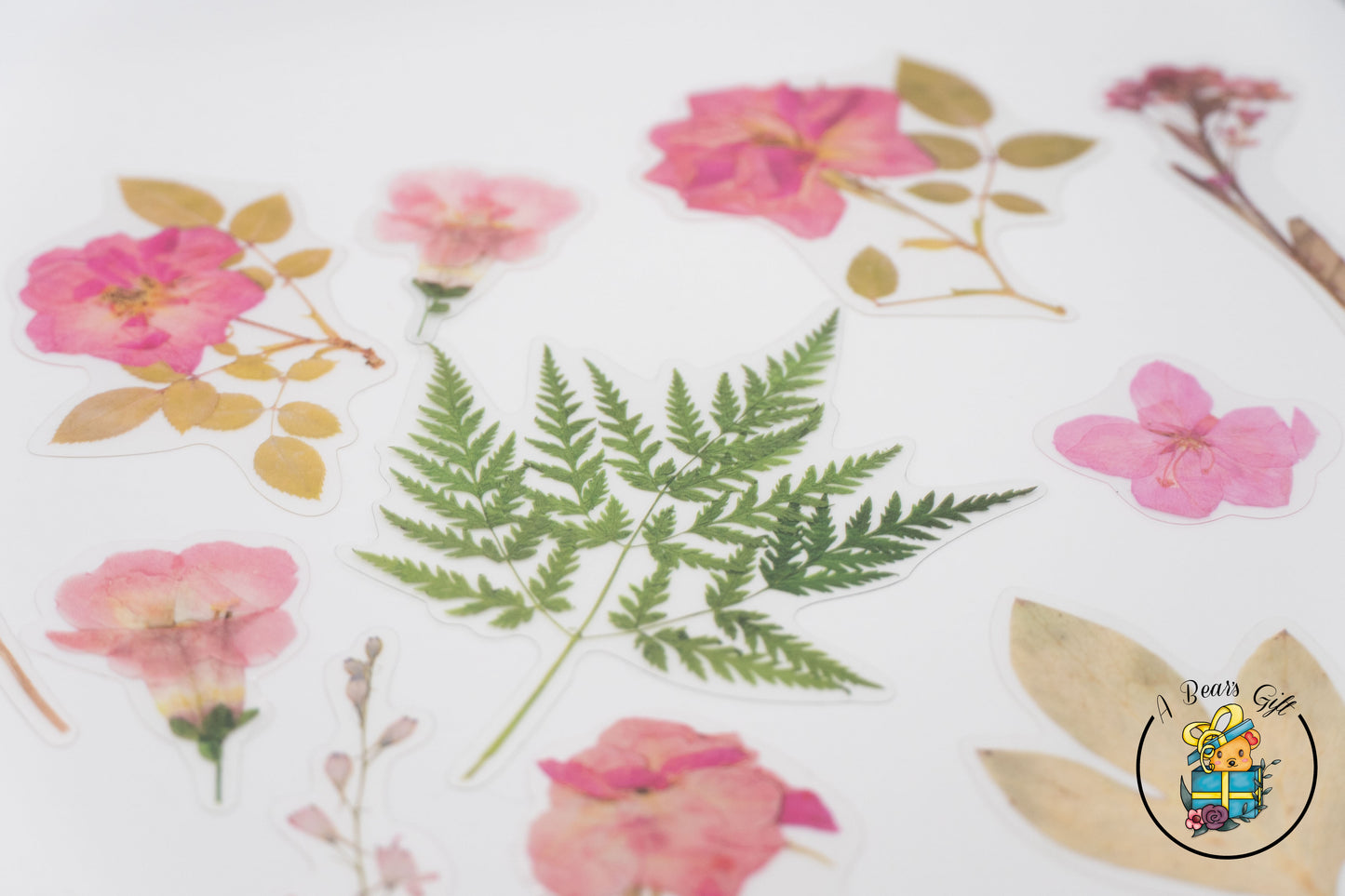 [CLEARANCE] Flower Garden Stickers, Clear Die Cute Flower - Pink Flower