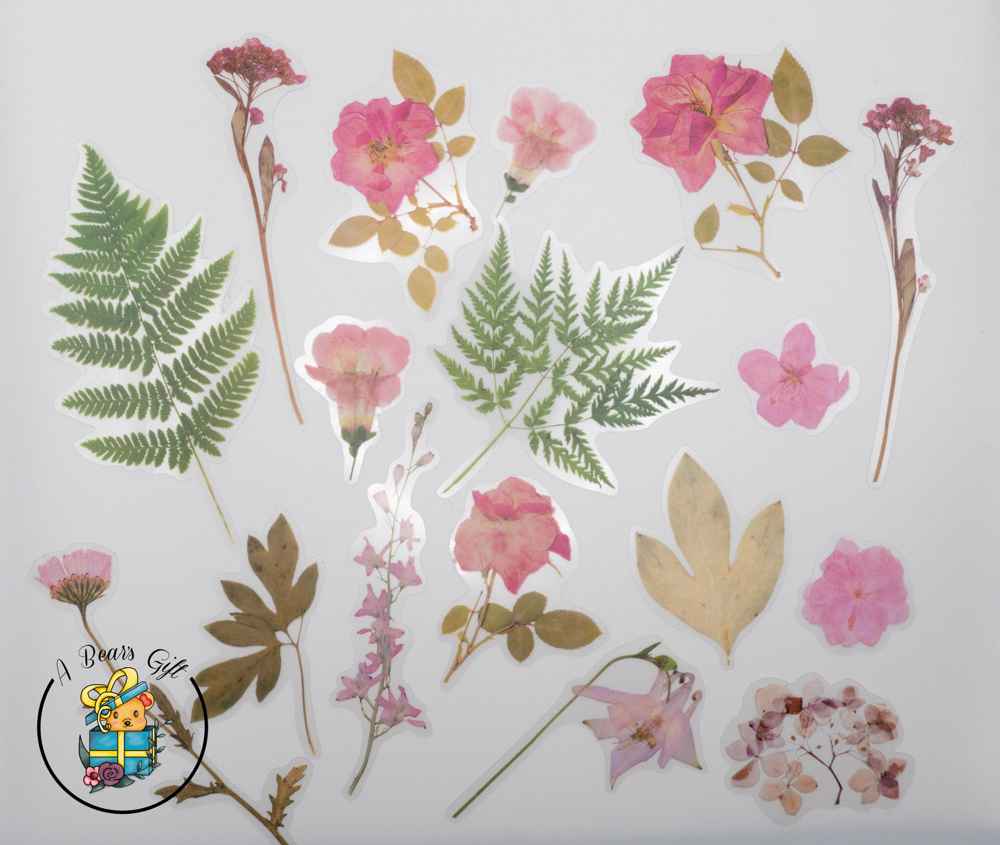 [CLEARANCE] Flower Garden Stickers, Clear Die Cute Flower - Pink Flower