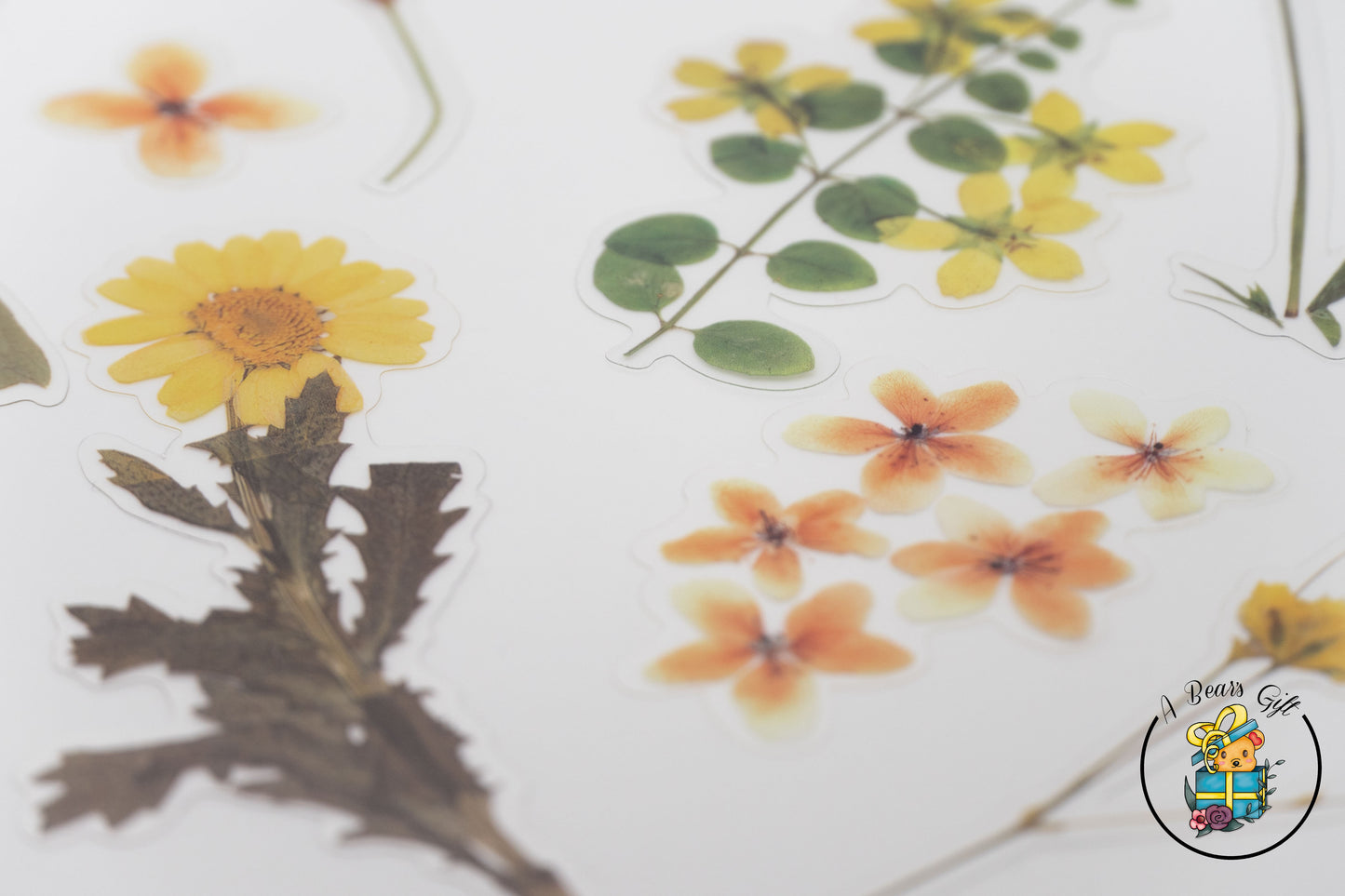 [CLEARANCE] Flower Garden Stickers, Clear Die Cute Flower - Yellow Flower