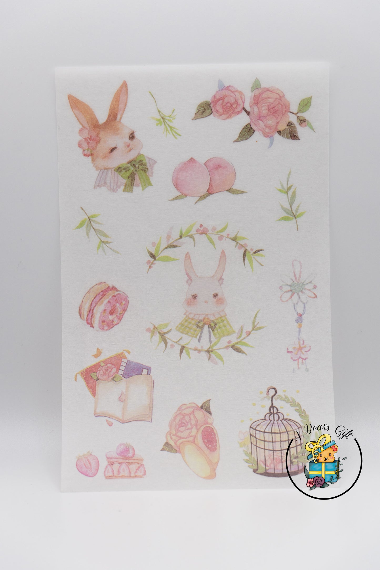 [CLEARANCE] Cute Animal Stickers- Rabbit Stickers, 4 sheets