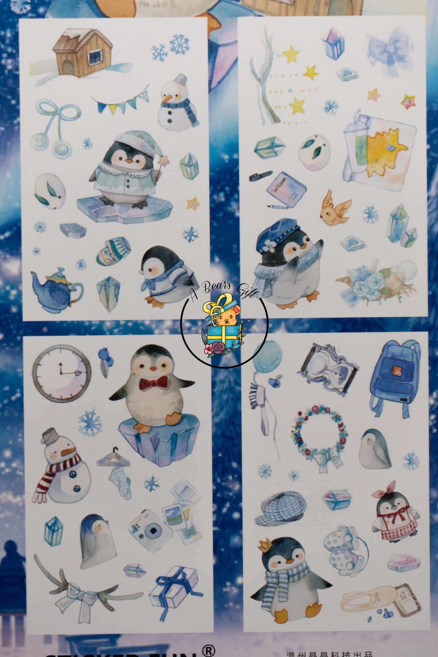 [CLEARANCE] Cute Animal Sticker- Penguin Stickers, 4 sheets