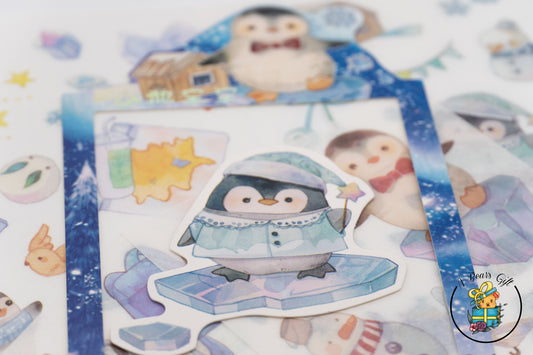 [CLEARANCE] Cute Animal Sticker- Penguin Stickers, 4 sheets