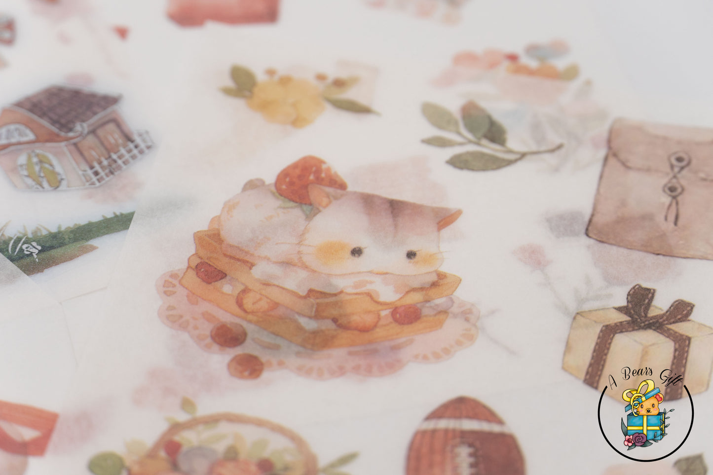 [CLEARANCE] Cute Animal Sticker- Strawberry Hamster Stickers, 4 sheets