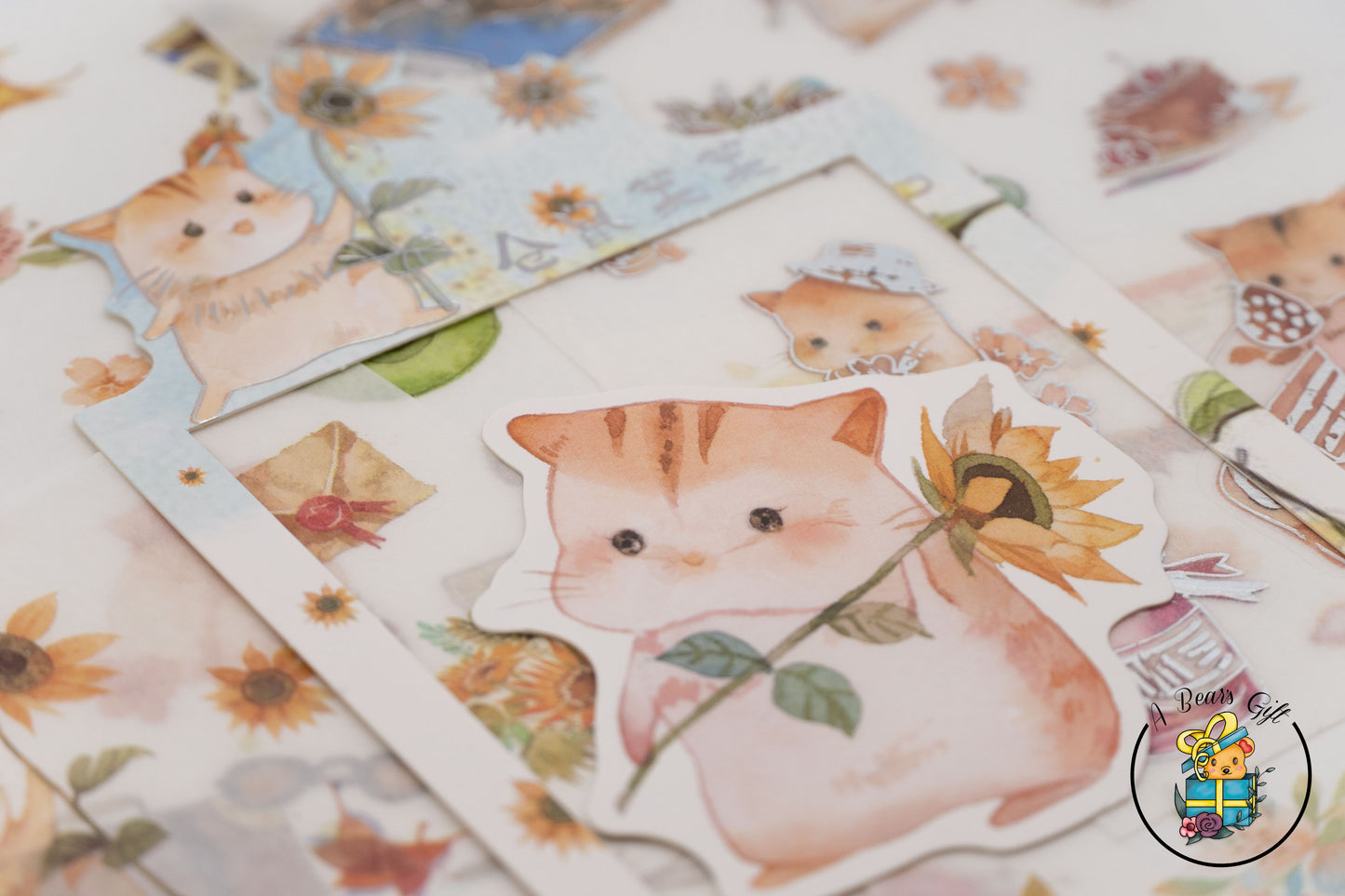 [CLEARANCE] Cute Animal Sticker- Sunflower Hamster Stickers, 4 sheets