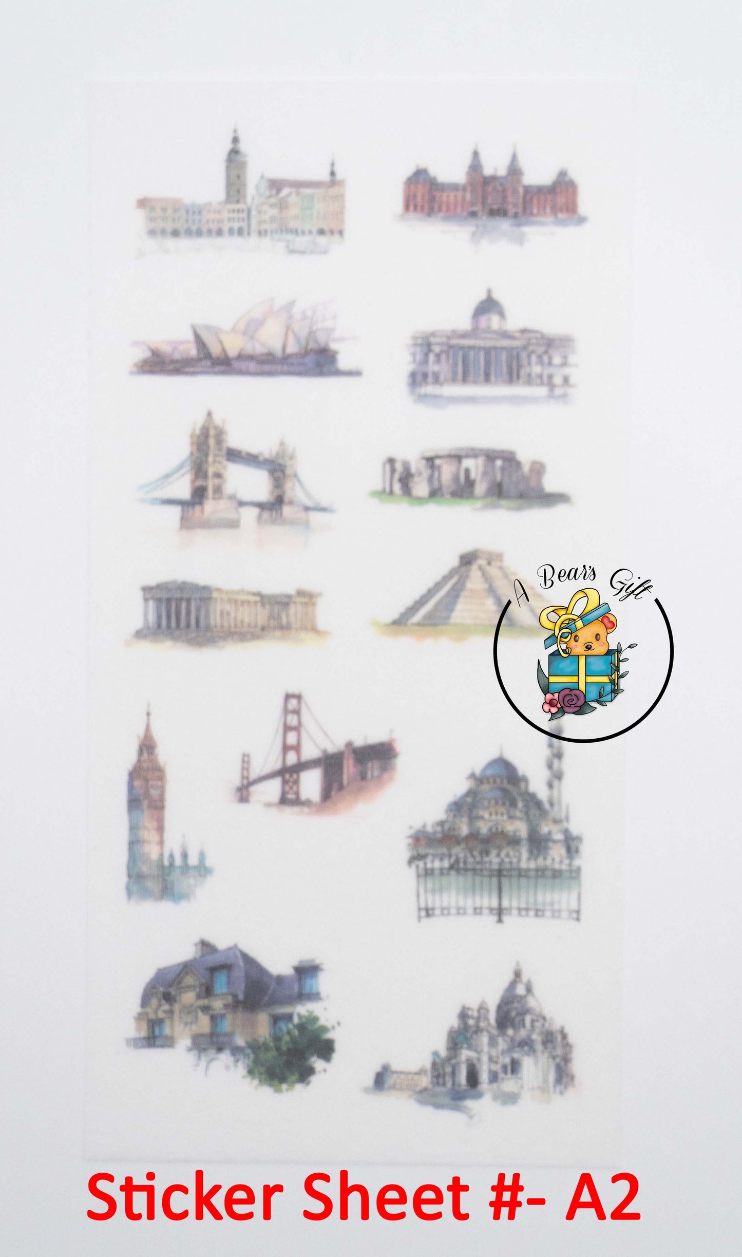 [CLEARANCE] Architectural Landmark Sticker Sheet - A2