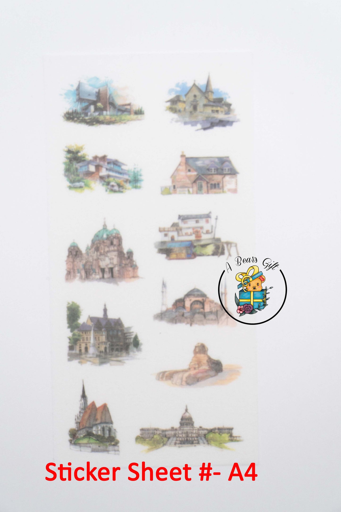 [CLEARANCE] Architectural Landmark Sticker Sheet - A4