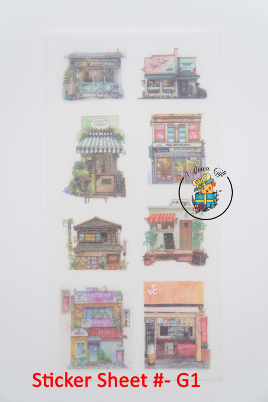 [CLEARANCE] Cute Architectural Sticker Sheet - G1