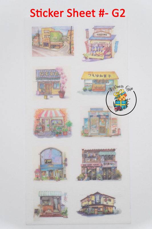 [CLEARANCE] Cute Architectural Sticker Sheet - G2