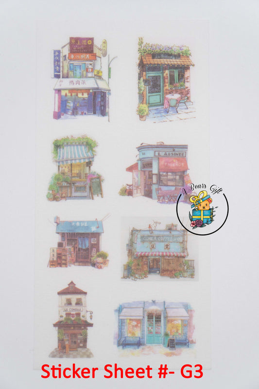 [CLEARANCE] Cute Architectural Sticker Sheet - G3