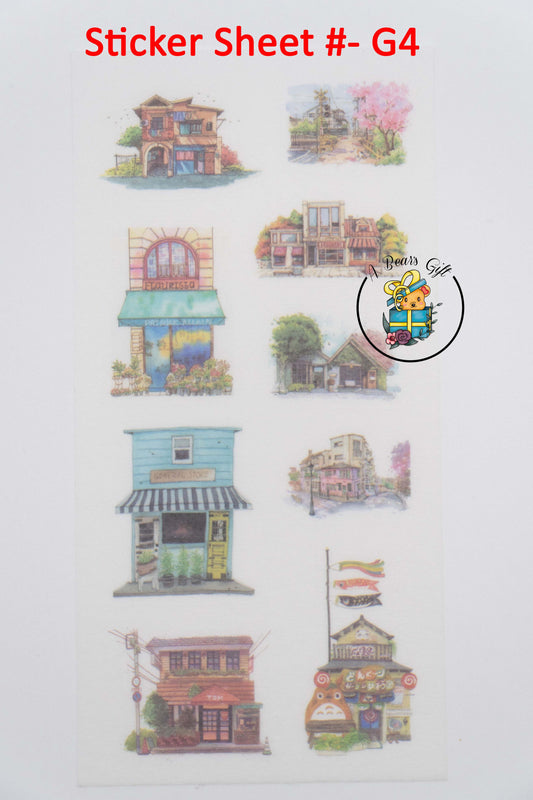 [CLEARANCE] Cute Architectural Sticker Sheet - G4