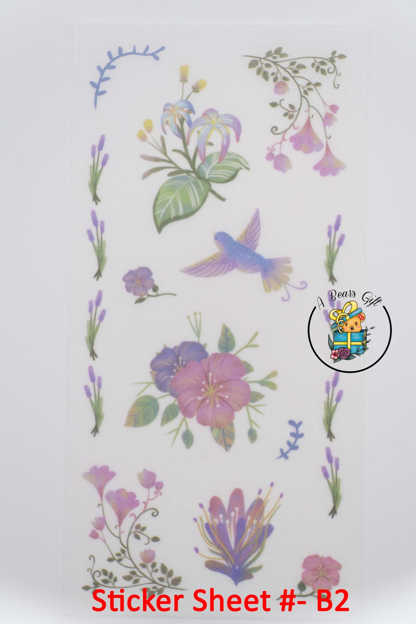 [CLEARANCE] Bird and Flowers Sticker Sheet - B2