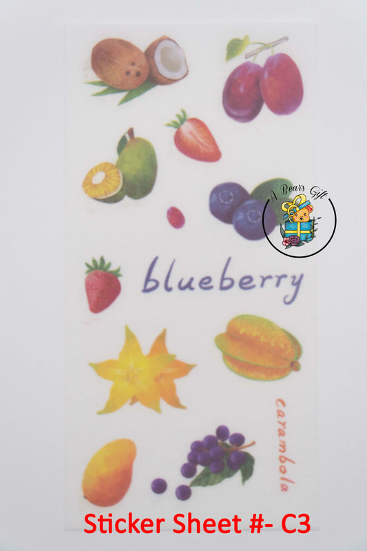 [CLEARANCE] Fruit Sticker Sheet - C3