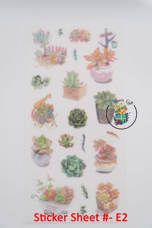 [CLEARANCE] Succulent Garden Sticker Sheet - E2