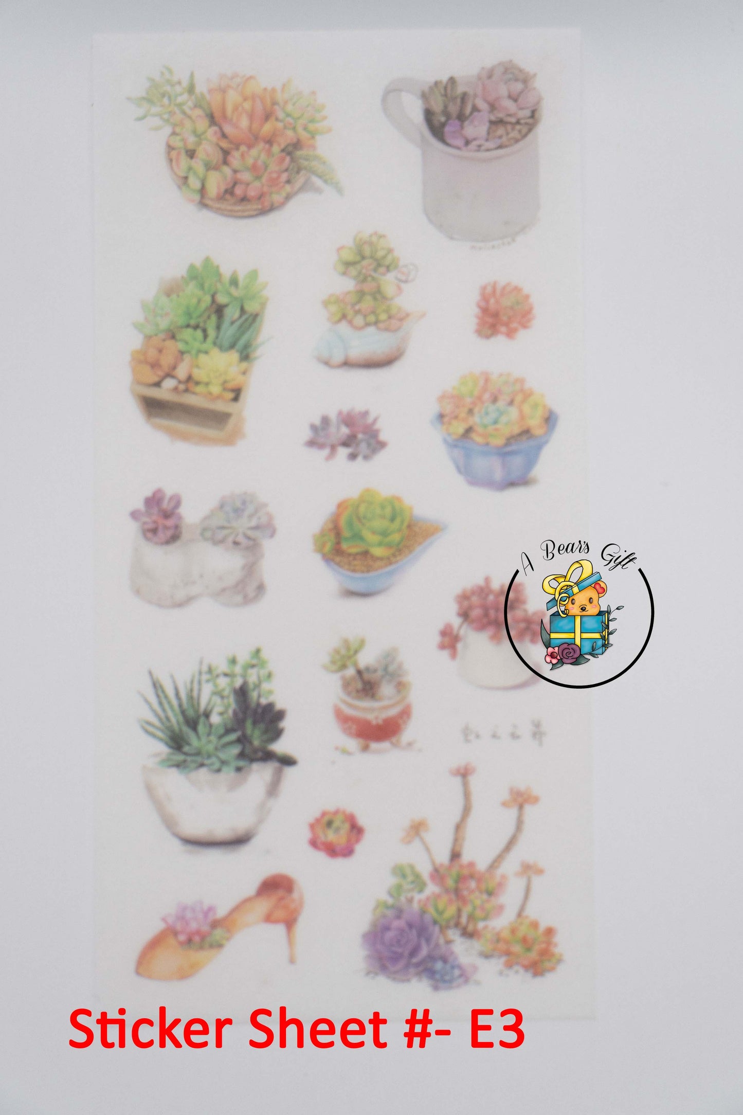 [CLEARANCE] Succulent Garden Sticker Sheet - E3