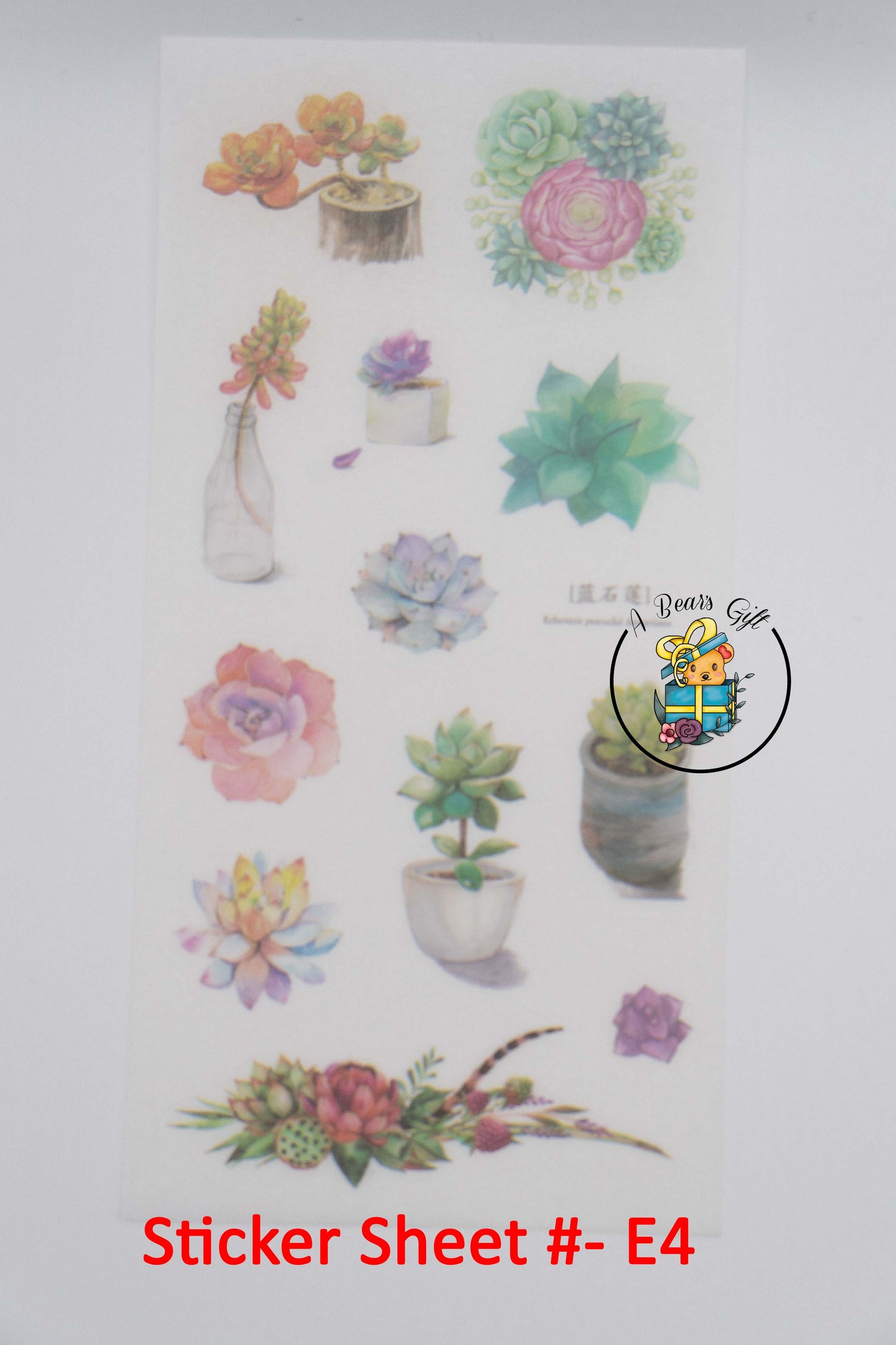 [CLEARANCE] Succulent Garden Sticker Sheet - E4